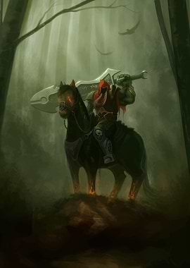 Dark Knight on Horseback