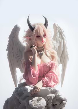 Angel with Devil Horns