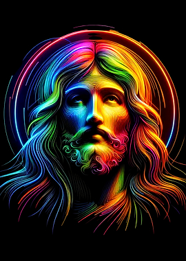 Jesus Christ Neon Art