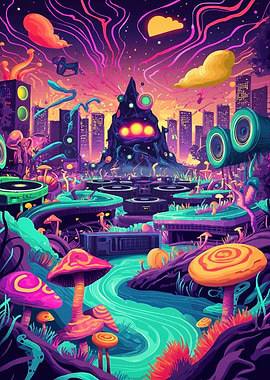 Psychedelic Cityscape