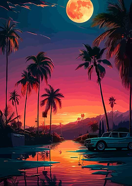Sunset Palm Oasis