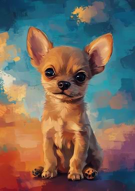 Cute Chihuahua Puppy Painting
