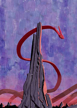 Red Dragon on Mountain