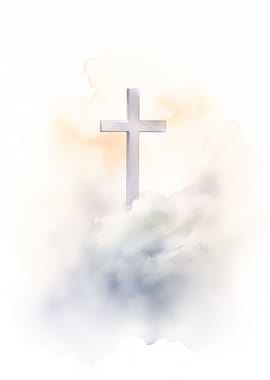 Christian Cross in the Clouds