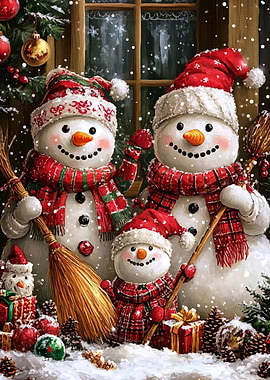 Snowman Family Christmas