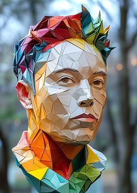 Geometric Portrait Elon Musk