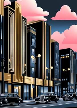 Art Deco Cityscape Retro