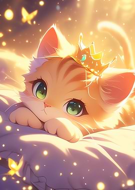 Cute Kitten with Crown