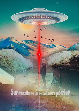 Surreal UFO Poster