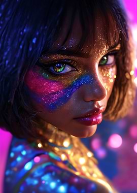 Neon Glitter Portrait