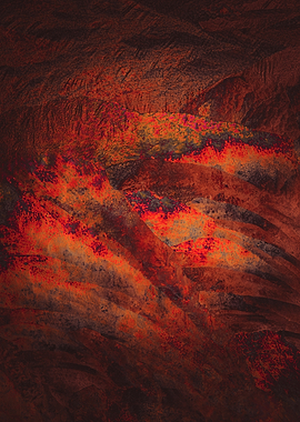 Abstract Red and Orange Crystal Pattern