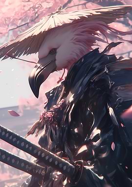Flamingo Samurai Bird Warrior Animal