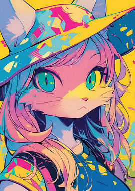 Cat Girl in Hat