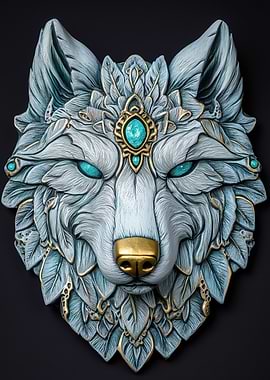 Wolf Head Sculpture
