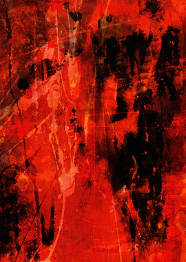Abstract Red and Black Splashes