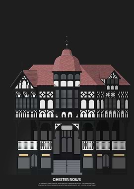 Chester Rows Architecture Illustration
