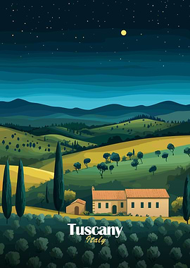 Tuscan Night Landscape