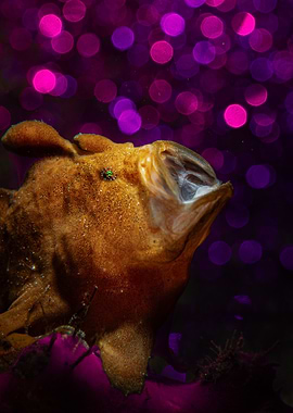 Yawning Frogfish Bubble Bokeh