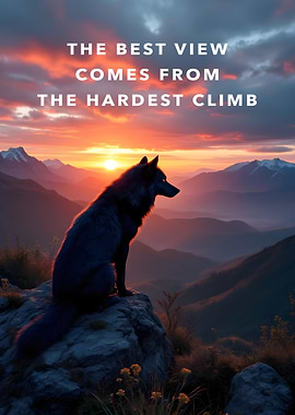 Best View Motivation Wolf at Sunset