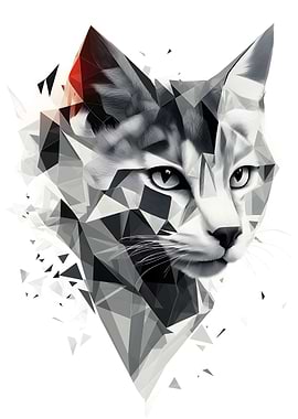 Geometric Cat Portrait