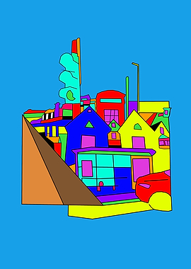 Colorful Cityscape Illustration