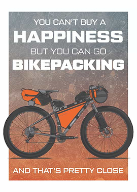 Bikepacking Touring Camping Bike Poster