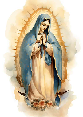 Lady of Guadalupe Watercolor Artwork