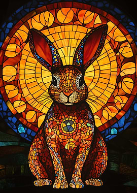 Stained Glass Rabbit