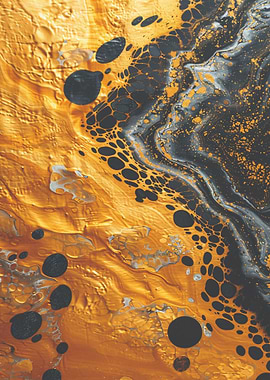 Abstract Gold and Black Swirls
