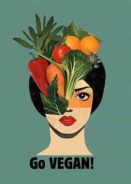 Vegan Woman Collage