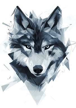 Geometric Wolf Portrait