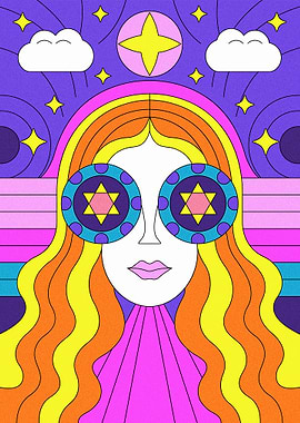 Psychedelic Dreamscape Woman