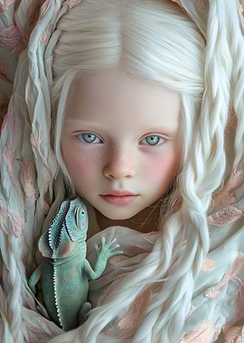 Girl with Chameleon