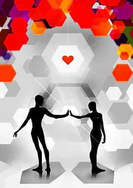 Silhouettes Reaching for Love