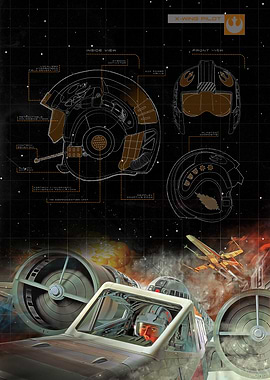 X-wing Helmet Schematic