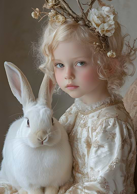 Young Girl with Rabbit