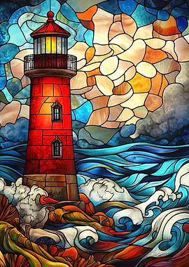 Stained Glass Lighthouse