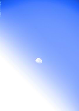 Crescent Moon in Blue Sky