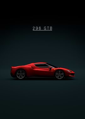 Red 2021 Ferrari 296 GTB - Green Tint