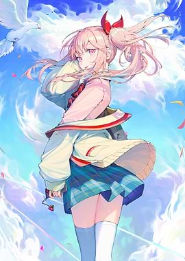 Anime Girl with Pink Hair