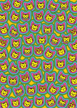 Cute Cat Emoji Pattern