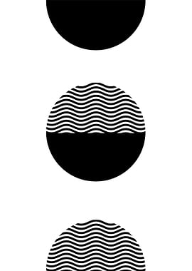 Abstract Black and White Circles