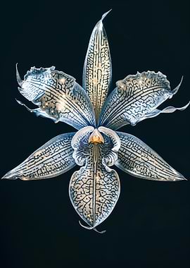 Blue Orchid with White Veins