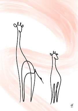 Giraffe Line Art