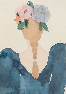 Woman with Flowers in Hair