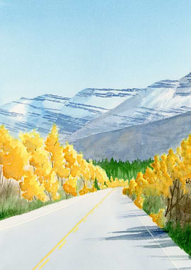 Autumn Road Through the Mountains