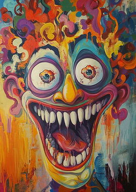 Crazy Clown Painting