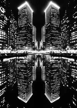 Black and White Cityscape