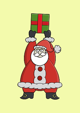 Santa Claus Holding Gift