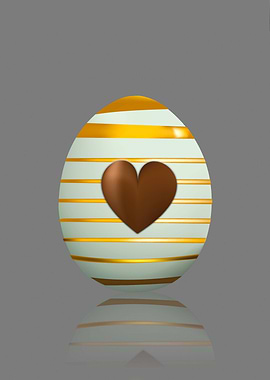 Easter Egg with Heart
